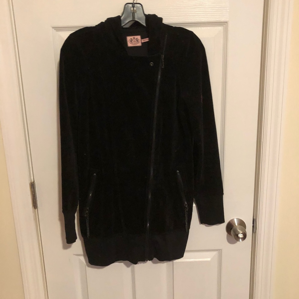 Juicy Couture Velour Black Long Hoodie Size L